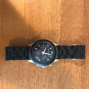 NWOT Michael Kors black catwalk chronograph watch